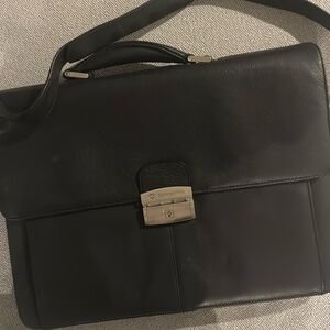 Somsonite Black Leather Briefcase/computer Bag